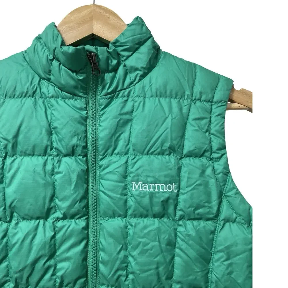 Marmot Girls 550 Fill Down Quilted Sol Puffer Vest Size L Green Outdoor Packable